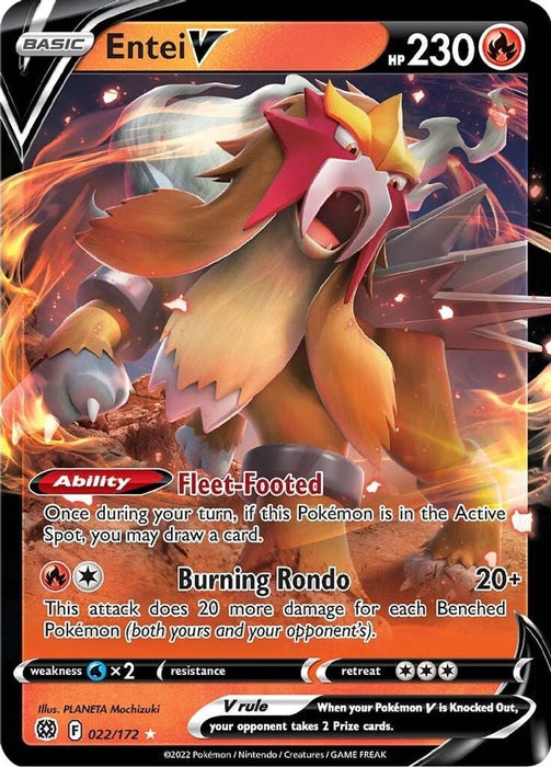 Entei V (#022/172) (SWSH09: Brilliant Stars)
