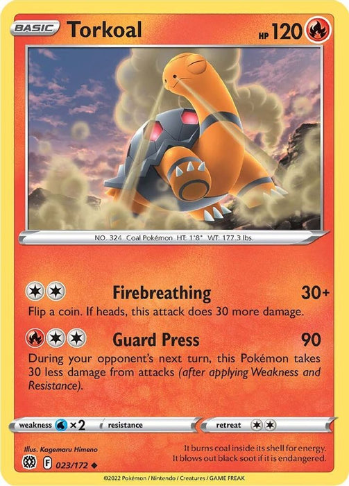 Torkoal (#023/172) (SWSH09: Brilliant Stars) Near Mint Reverse Holofoil