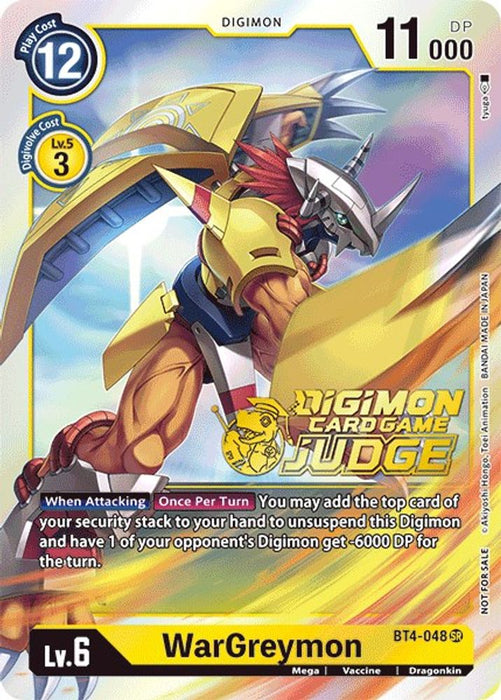 WarGreymon (Judge Pack 1) (#BT4-048 SR) (Great Legend) Near Mint Foil