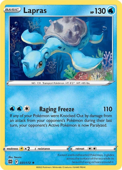 Lapras (#031/172) (SWSH09: Brilliant Stars) Near Mint Reverse Holofoil