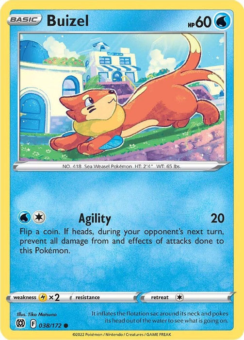 Buizel (#038/172) (SWSH09: Brilliant Stars) Near Mint Reverse Holofoil
