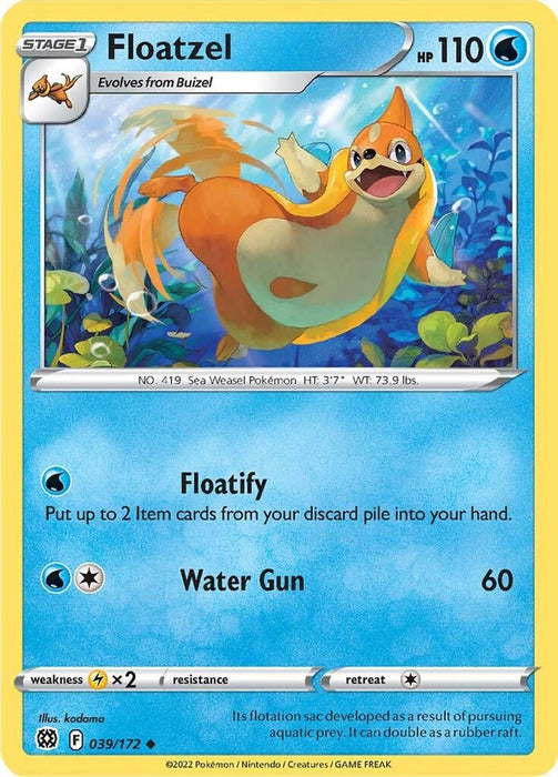 Floatzel (#039/172) (SWSH09: Brilliant Stars) Near Mint Reverse Holofoil