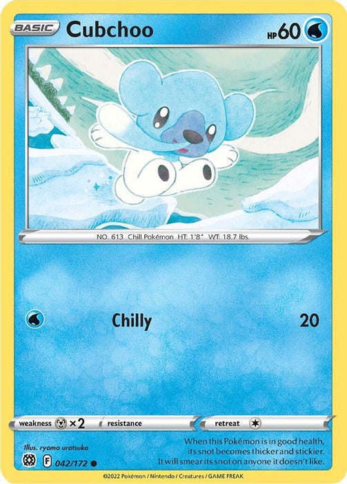 Cubchoo (#042/172) (SWSH09: Brilliant Stars) Near Mint Reverse Holofoil