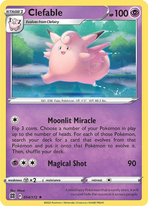 Clefable (#054/172) (SWSH09: Brilliant Stars) Near Mint Reverse Holofoil