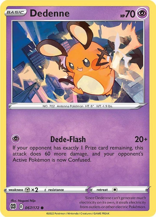 Dedenne (#067/172) (SWSH09: Brilliant Stars) Near Mint Reverse Holofoil