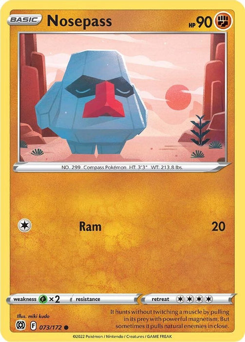 Nosepass (#073/172) (SWSH09: Brilliant Stars) Near Mint Reverse Holofoil