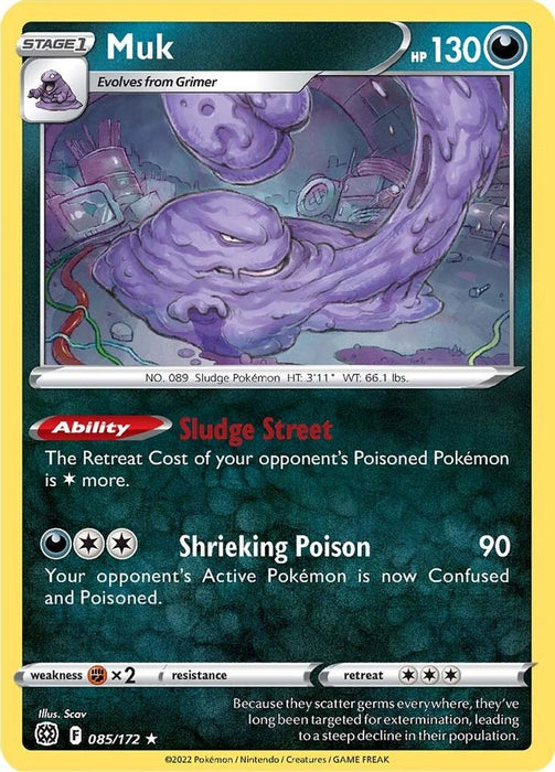 Muk (#085/172) (SWSH09: Brilliant Stars) Near Mint Reverse Holofoil