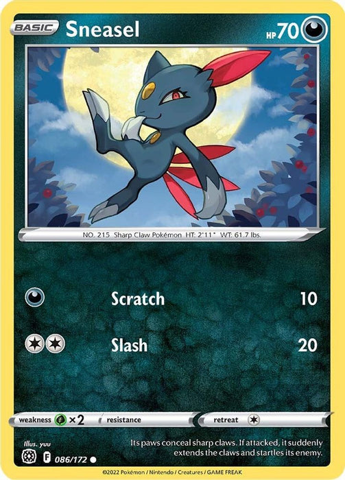 Sneasel (#086/172) (SWSH09: Brilliant Stars) Near Mint Reverse Holofoil