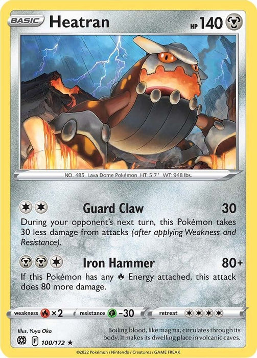 Heatran (#100/172) (SWSH09: Brilliant Stars) Near Mint Reverse Holofoil