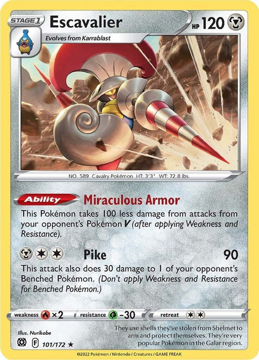 Escavalier (#101/172) (SWSH09: Brilliant Stars) Near Mint Reverse Holofoil