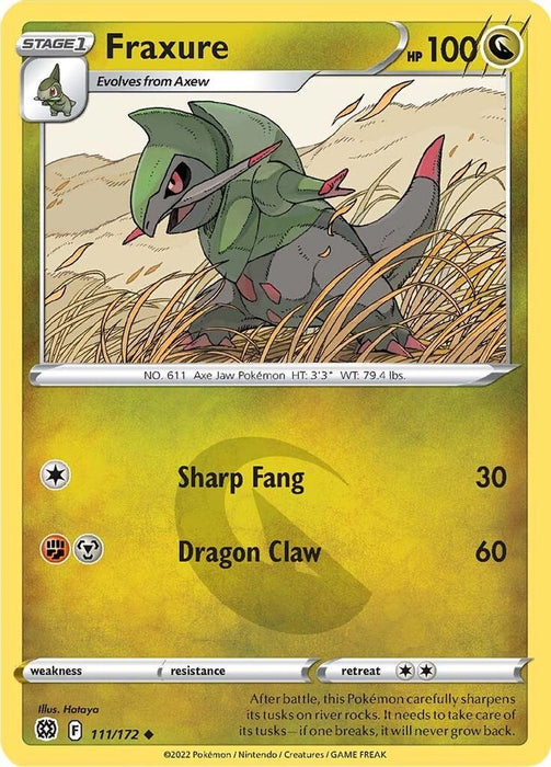 Fraxure (#111/172) (SWSH09: Brilliant Stars) Near Mint Reverse Holofoil
