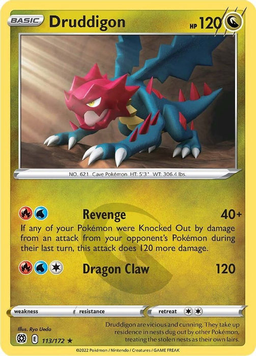 Druddigon (#113/172) (SWSH09: Brilliant Stars) Near Mint Reverse Holofoil