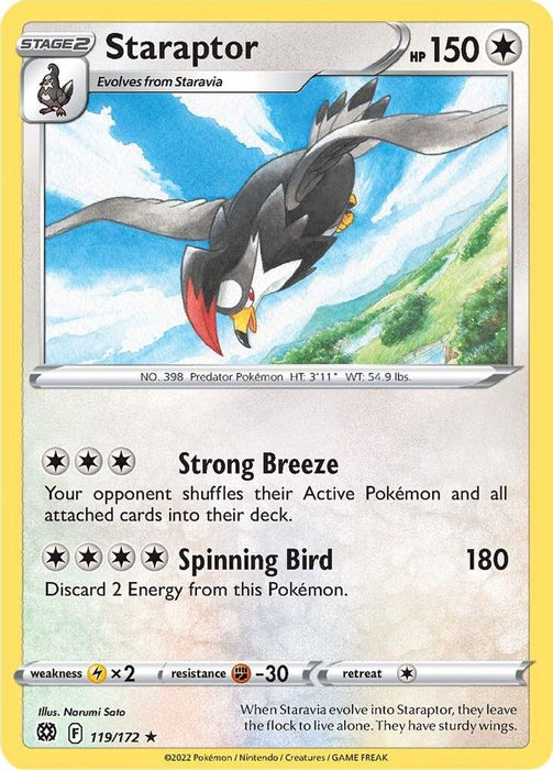 Staraptor (#119/172) (SWSH09: Brilliant Stars) Near Mint Reverse Holofoil