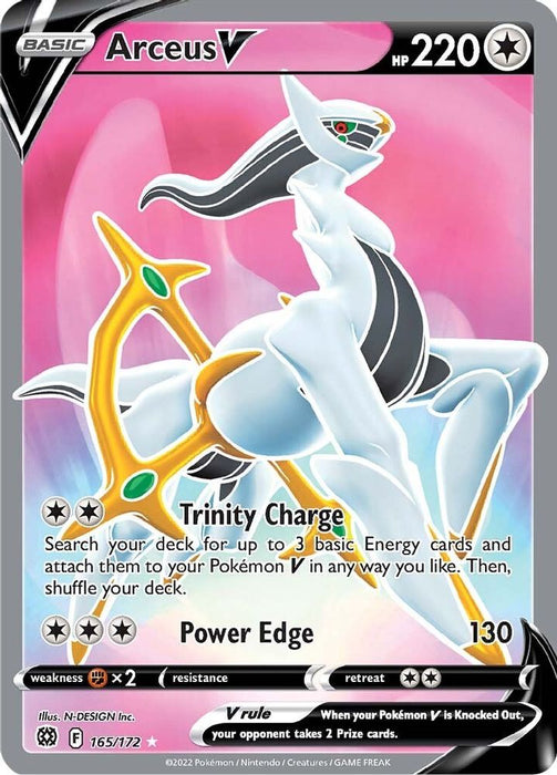 Arceus V (Full Art) (#165/172) (SWSH09: Brilliant Stars) Near Mint Holofoil