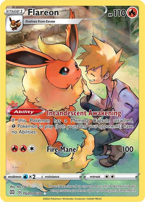 Flareon (#TG01/TG30) (SWSH09: Brilliant Stars Trainer Gallery) Near Mint Holofoil