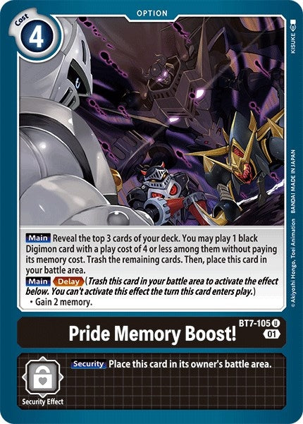 Image for Pride Memory Boost! (BT7-105 U) - Digimon Card Game