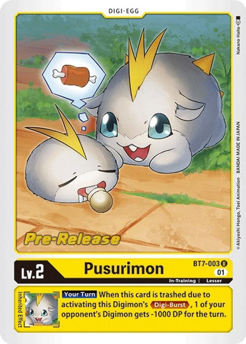 Pusurimon (#BT7-003 U) (Next Adventure Pre-Release Cards) Near Mint Foil