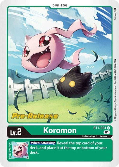 Koromon (#BT7-004 U) (Next Adventure Pre-Release Cards) Near Mint Foil