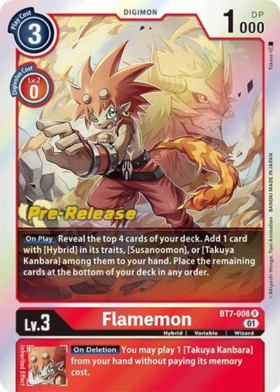 Flamemon (#BT7-008 R) (Next Adventure Pre-Release Cards)