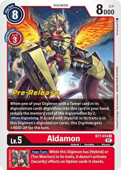 Aldamon (#BT7-014 U) (Next Adventure Pre-Release Cards) Near Mint Foil