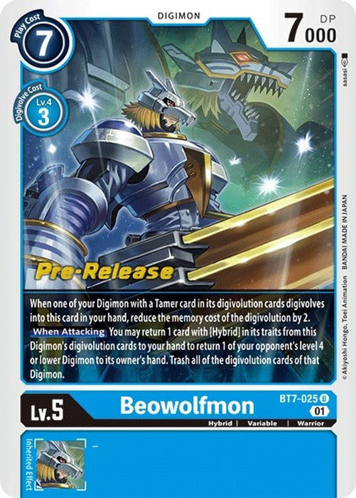 Beowolfmon (#BT7-025 U) (Next Adventure Pre-Release Cards) Near Mint Foil