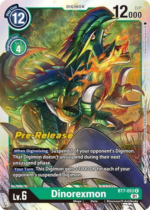 Dinorexmon (#BT7-053 R) (Next Adventure Pre-Release Cards) Near Mint Foil