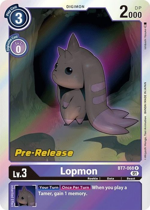 Lopmon (#BT7-068 R) (Next Adventure Pre-Release Cards) Near Mint Foil
