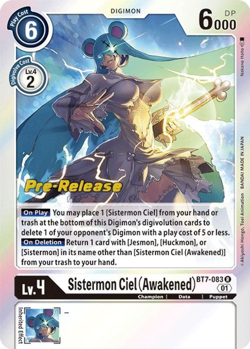 Sistermon Ciel (Awakened) (#BT7-083 R) (Next Adventure Pre-Release Cards) Near Mint Foil