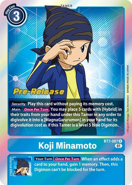 Koji Minamoto (#BT7-087 R) (Next Adventure Pre-Release Cards) Near Mint Foil