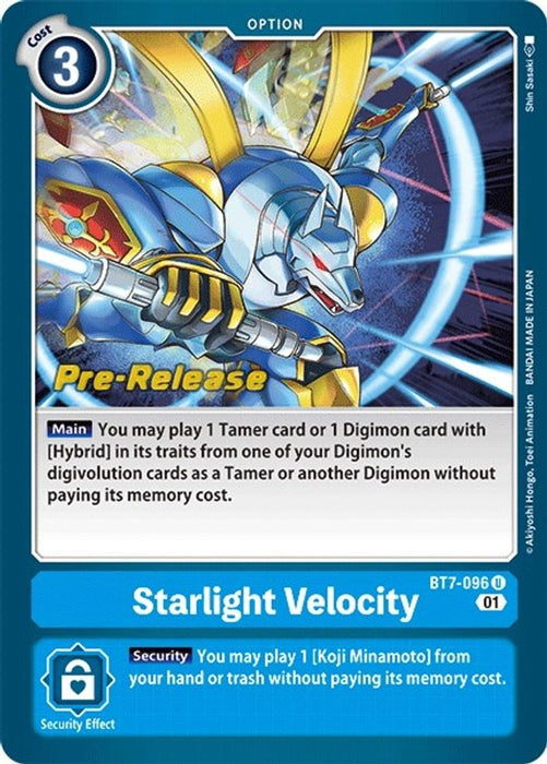Starlight Velocity (#BT7-096 U) (Next Adventure Pre-Release Cards) Near Mint Foil