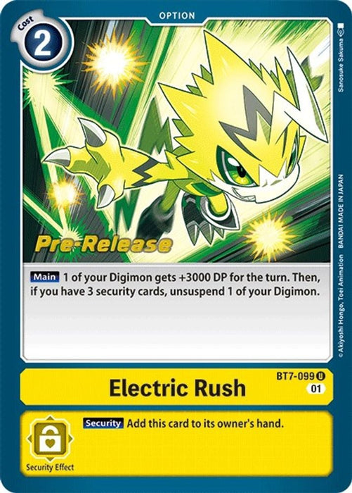 Electric Rush (#BT7-099 U) (Next Adventure Pre-Release Cards) Near Mint Foil