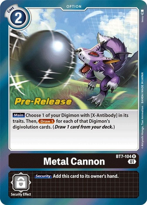 Metal Cannon (#BT7-104 R) (Next Adventure Pre-Release Cards) Near Mint Foil