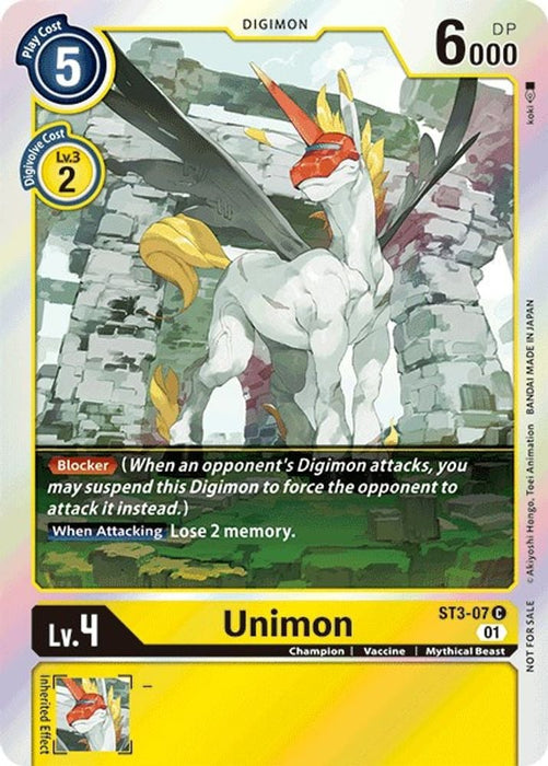Unimon - ST3-07 (Official Tournament Pack Vol.4) (#ST3-07 C) (Starter Deck 03: Heaven's Yellow) Near Mint