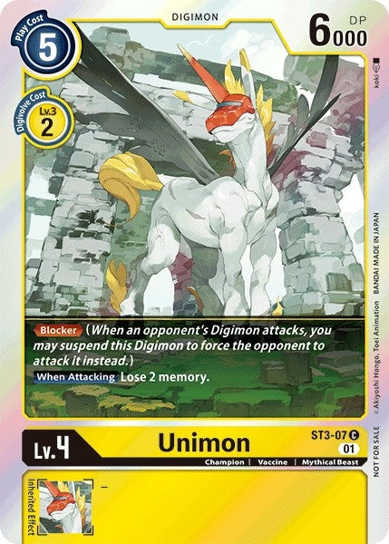 Image for Unimon - ST3-07 (Official Tournament Pack Vol.4) (ST3-07 C) - Digimon Card Game