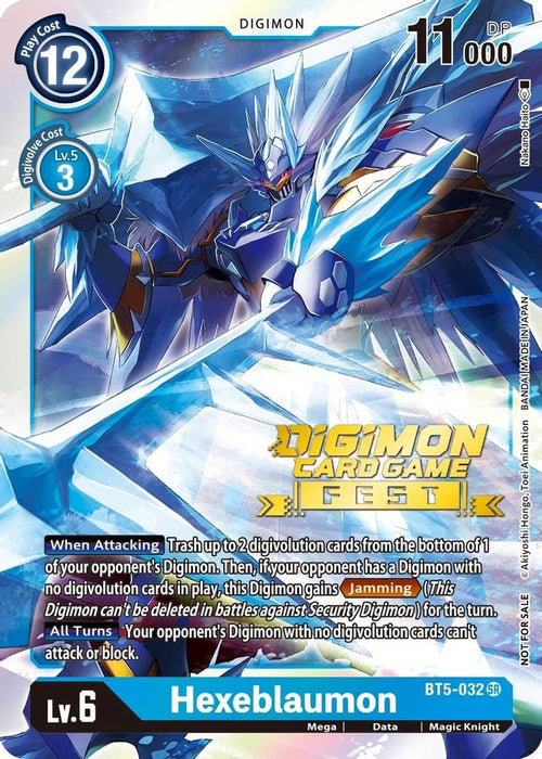 Hexeblaumon (Digimon Card Game Fest 2022) (#BT5-032 SR) (Battle of Omni) Near Mint Foil