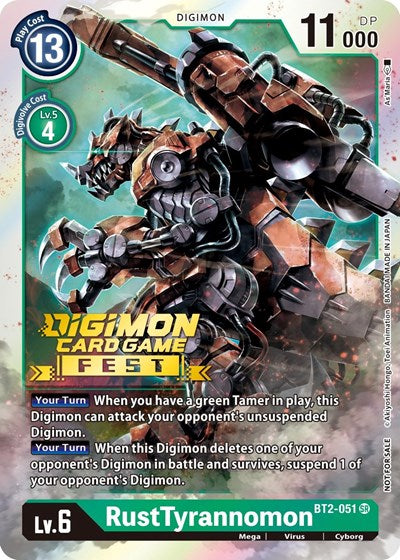 RustTyrannomon Digimon Card Game Fest 2022 (#BT2-051 SR) (Release Special Booster 1.0)