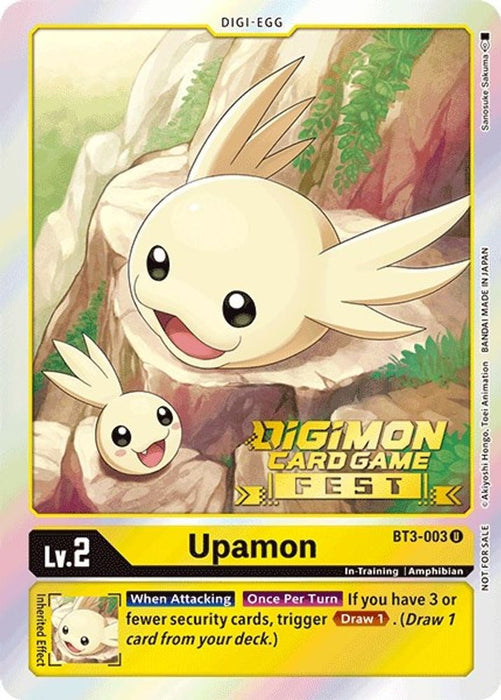 Upamon BT3 003 Digimon Card Game Fest 2022 (#BT3-003 U) (Release Special Booster 1.0) Near Mint Foil
