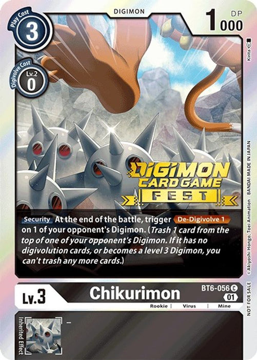 Chikurimon (Digimon Card Game Fest 2022) (#BT6-056 C) (Double Diamond) Near Mint Foil