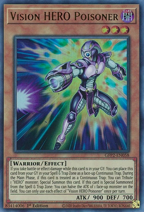 Vision HERO Poisoner (#GFP2-EN058) (Ghosts From the Past: The 2nd Haunting) Near Mint 1st Edition