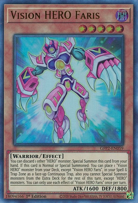 Vision HERO Faris (#GFP2-EN059) (Ghosts From the Past: The 2nd Haunting) Near Mint 1st Edition