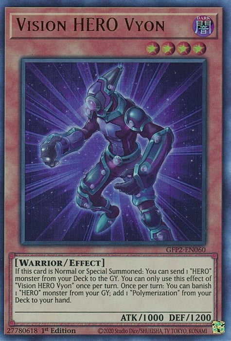 Vision HERO Vyon (#GFP2-EN060) (Ghosts From the Past: The 2nd Haunting) Near Mint 1st Edition