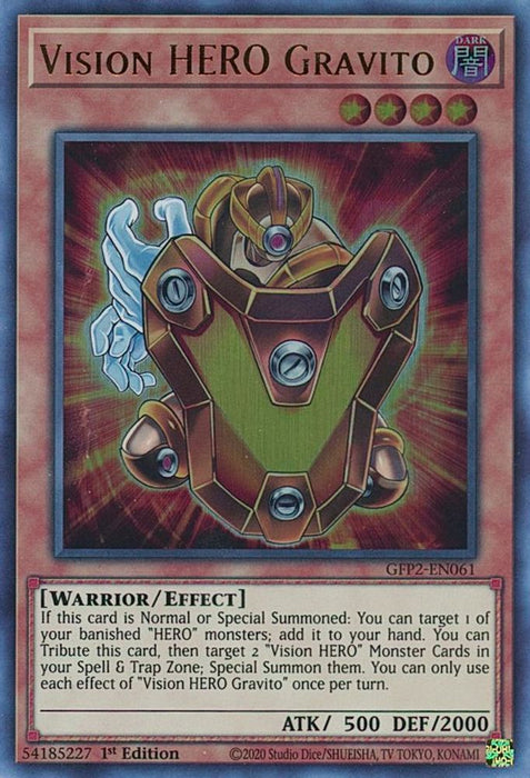 Vision HERO Gravito (#GFP2-EN061) (Ghosts From the Past: The 2nd Haunting) Near Mint 1st Edition