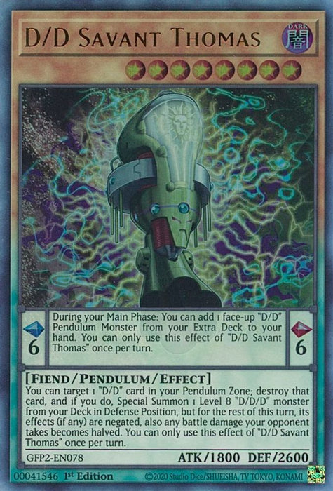 D/D Savant Thomas (#GFP2-EN078) (Ghosts From the Past: The 2nd Haunting) Near Mint 1st Edition
