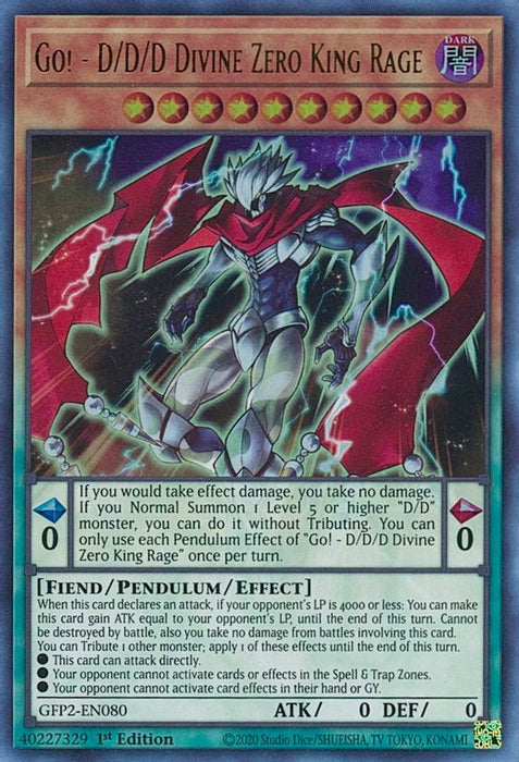 Go! - D/D/D Divine Zero King Rage (#GFP2-EN080) (Ghosts From the Past: The 2nd Haunting) Near Mint 1st Edition