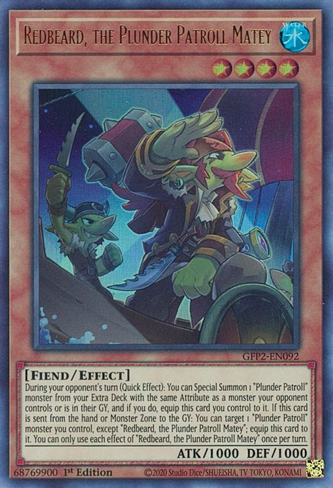 Redbeard, the Plunder Patroll Matey (#GFP2-EN092) (Ghosts From the Past: The 2nd Haunting) Near Mint 1st Edition