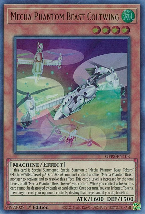 Mecha Phantom Beast Coltwing (#GFP2-EN103) (Ghosts From the Past: The 2nd Haunting) Near Mint 1st Edition