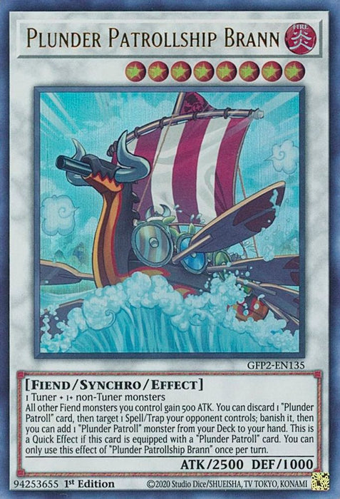Plunder Patrollship Brann (#GFP2-EN135) (Ghosts From the Past: The 2nd Haunting) Near Mint 1st Edition