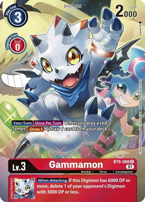 Gammamon (Alternate Art) (#BT8-008 R) (New Awakening) Near Mint Foil