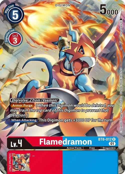 Flamedramon (Alternate Art) (#BT8-012 R) (New Awakening) Near Mint Foil