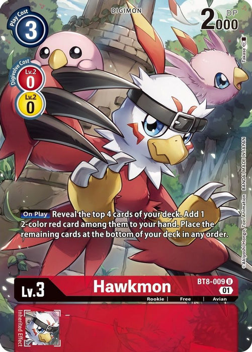 Hawkmon (Alternate Art) (#BT8-009 U) (New Awakening) Near Mint Foil